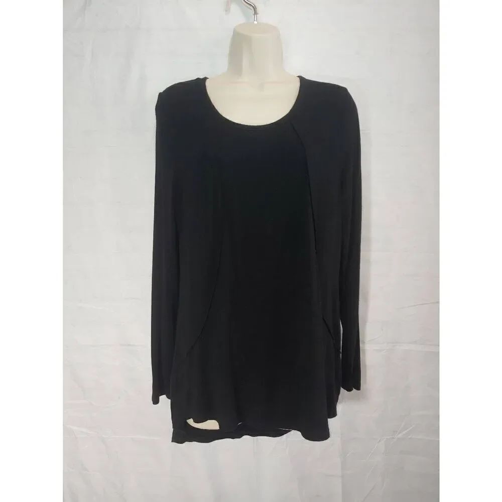 G By Giuliana Women's Size Large Black Hi-Lo Blouse